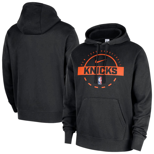 Men's New York Knicks Black 2025/26 Practice Club Pullover Hoodie
